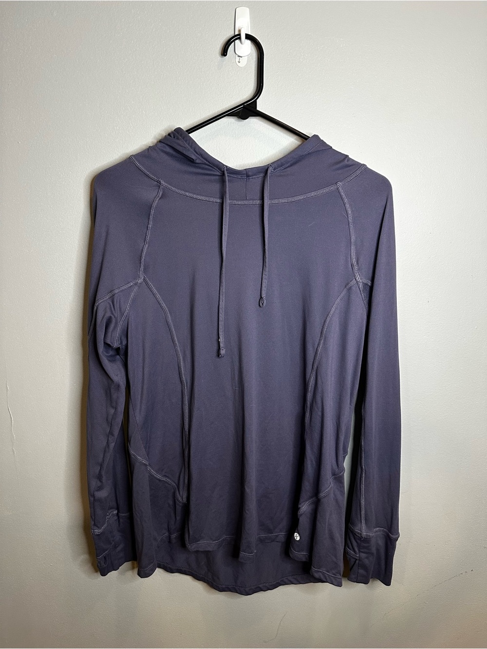 Lightweight Athletic Hooded Long Sleeve Shirt - Slate Blue